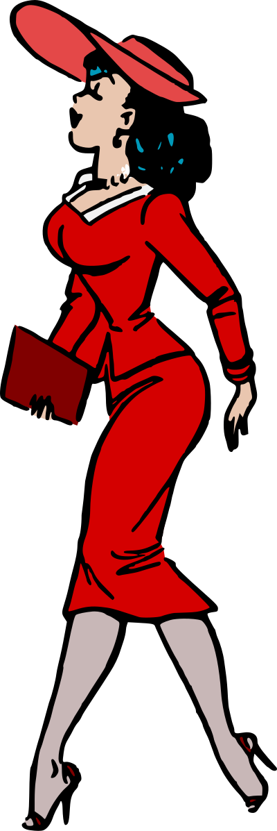 Elegan lady walking (colour remix) clipart