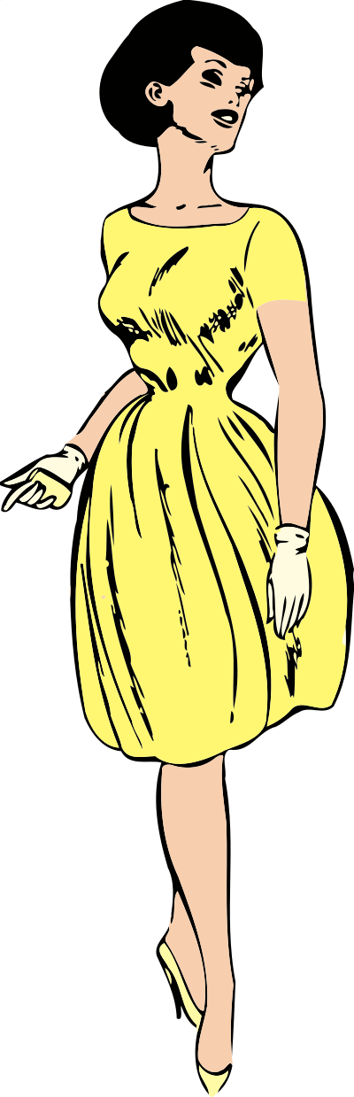 Elegant lady 2 (colour) clipart