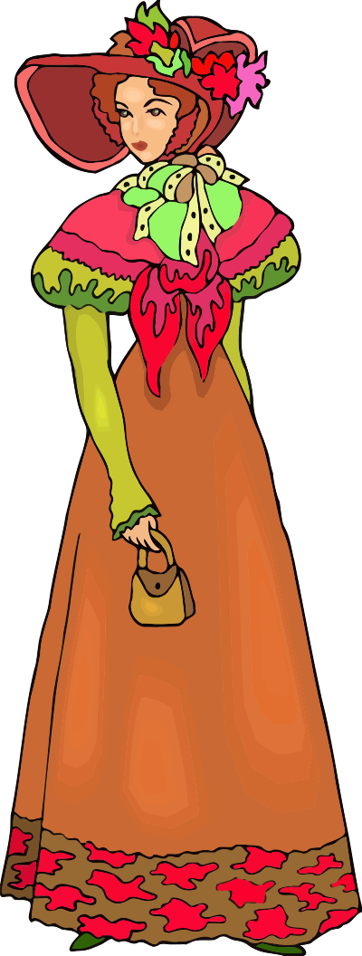 Elegant lady in brown clipart