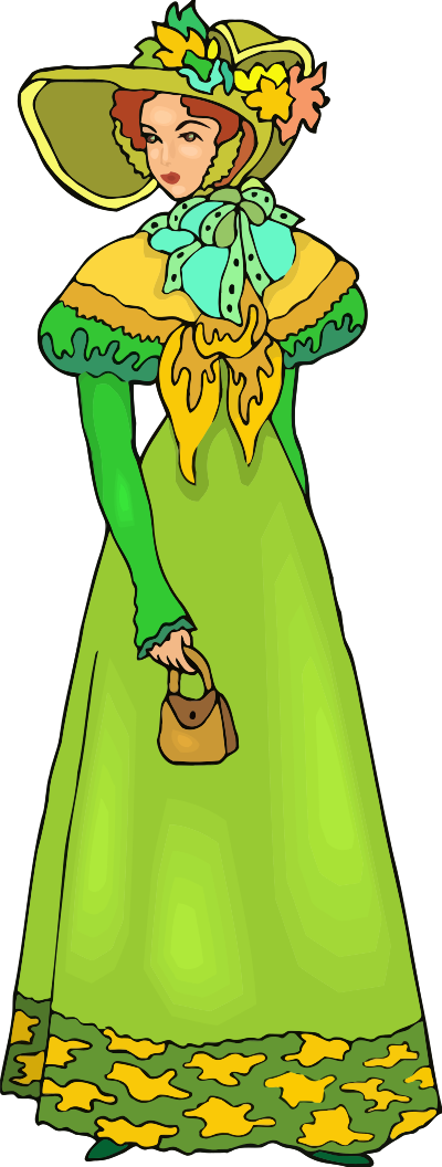 Elegant lady in green clipart