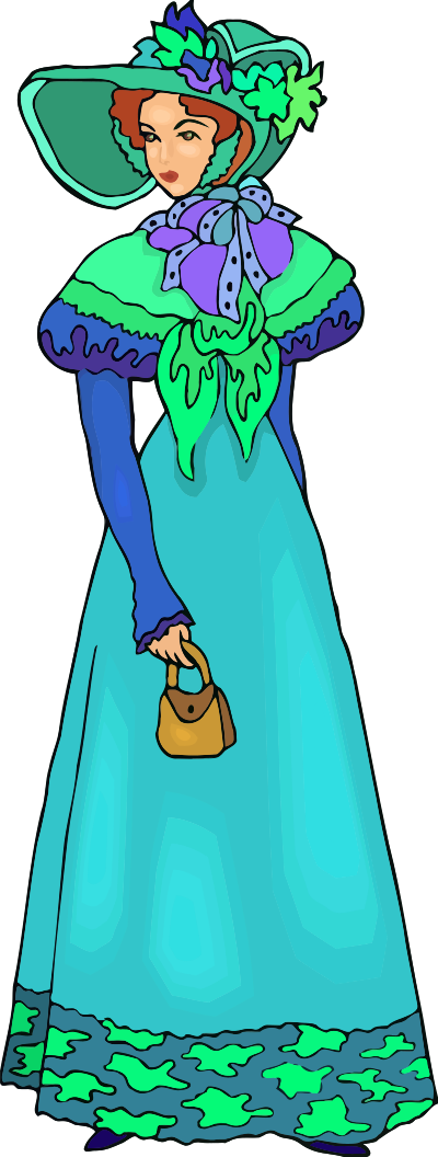 Elegant lady in light blue clipart