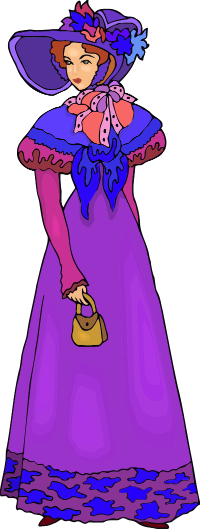 Elegant lady in mauve clipart