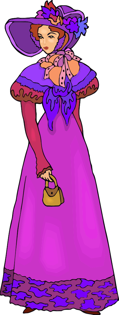 Elegant lady in pink clipart