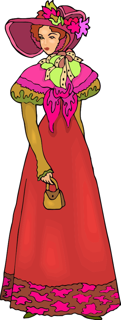 Elegant lady in red clipart