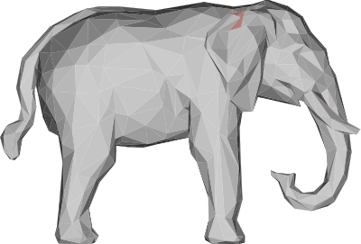 Elephant 3D Profile clipart