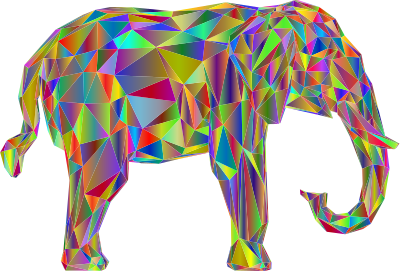 Elephant 3D Profile Polyprismatic clipart