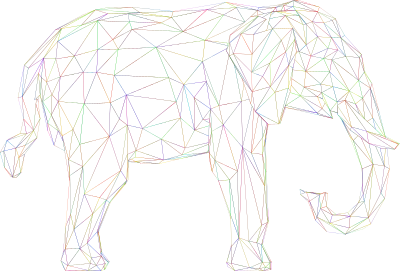 Elephant 3D Profile Wireframe Polyprismatic clipart