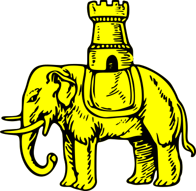 Elephant and castle clipart