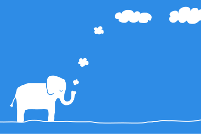 Elephant cloud clipart