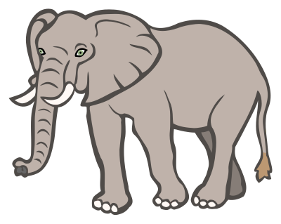 Elephant - coloured clipart