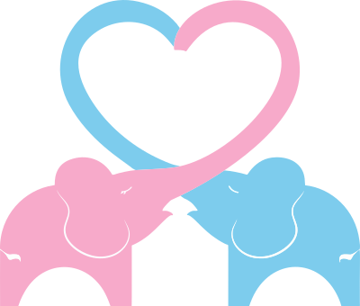 Elephant Couple By Linnaea Mallette Isolated Vectorized clipart
