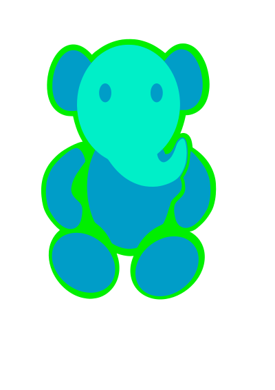 Elephant cut clipart