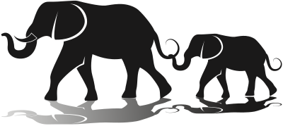 Elephant Family Silhouette clipart