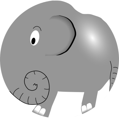 Elephant - Funny Little Cartoon clipart