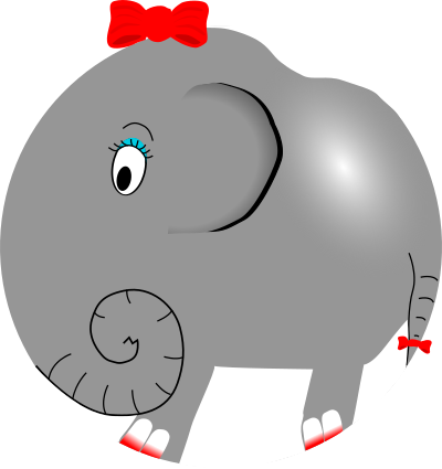 Elephant Girl - Funny Little Cartoon clipart