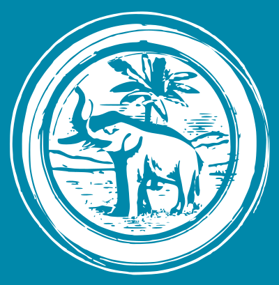Elephant in a Circle Frame clipart