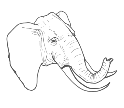 Elephant line art clipart