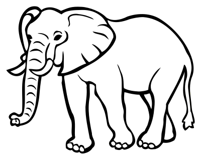 Elephant - lineart clipart