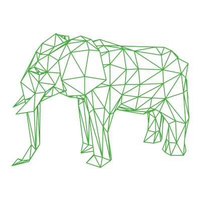 Elephant Low Poly - Green Remix clipart