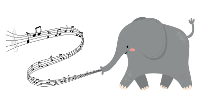 Elephant Music clipart