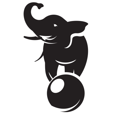 Elephant on ball clipart