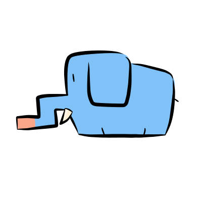 Elephant with a cold clipart
