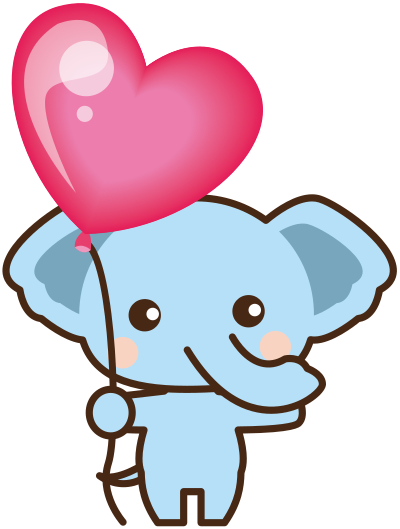 Elephant with balloon clipart