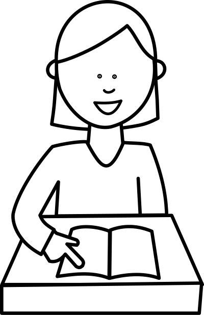 Élève lisant / Student reading clipart