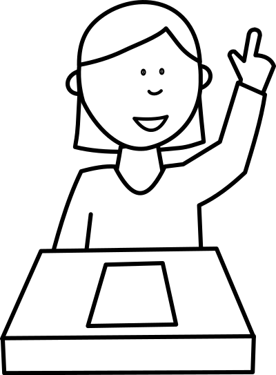 Élève posant une question / Student asking a question clipart