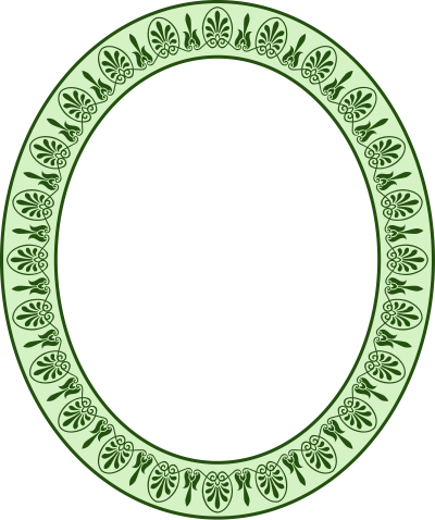 Elliptical Greek arabesque frame 2 (colour) clipart