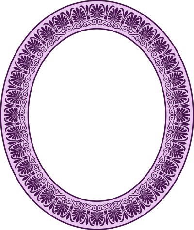 Elliptical Greek arabesque frame (colour) clipart