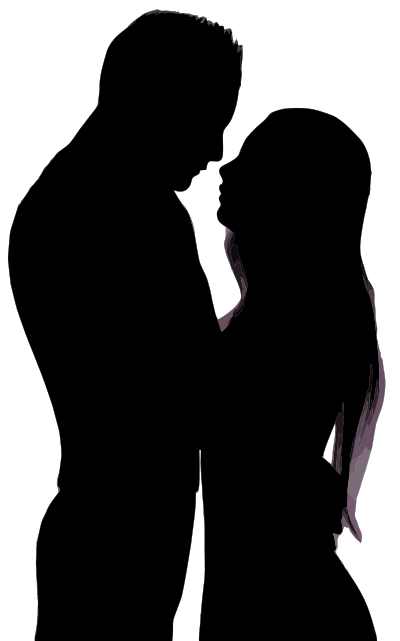 Embracing Couple Silhouette clipart