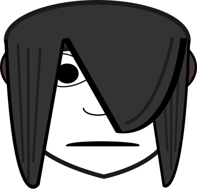 Emo Girl Head Dark clipart