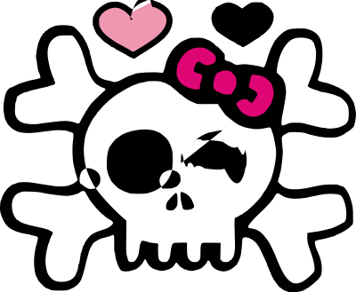 Emo skull and heart clipart