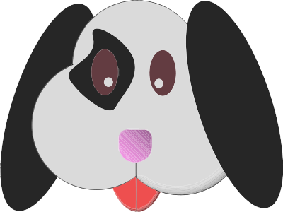 Emoji style puppy clipart