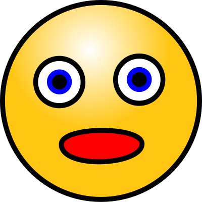 Emoticons: Amazed face clipart