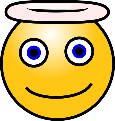 Emoticons: Angelic face clipart