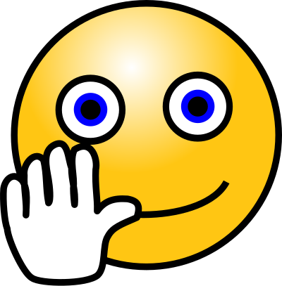 Emoticons: Hand waving face clipart