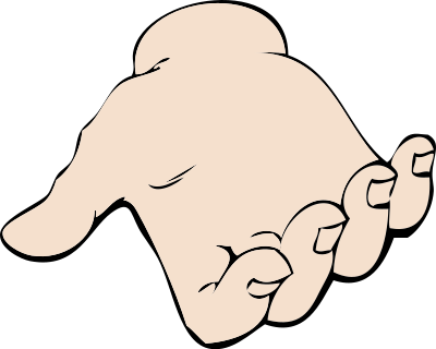 Empty open hand clipart