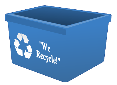 Empty recycling box - with words clipart