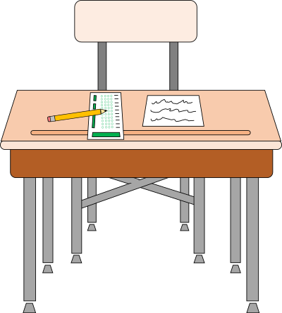 Empty seat for standardized test clipart