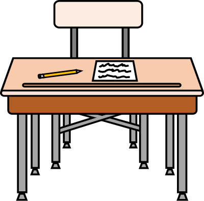 Empty seat with a worksheet clipart