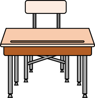 Empty student's desk clipart