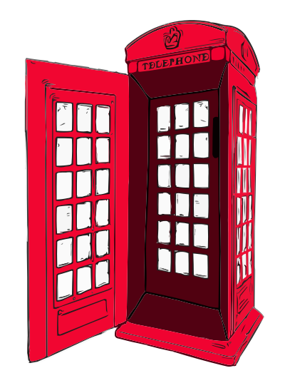 English telephone box clipart