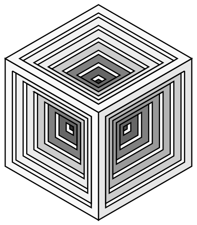 Engraved cube clipart