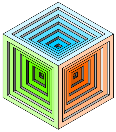 Engraved cube 2 clipart