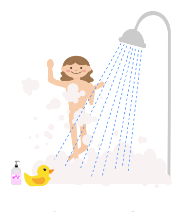 Enjoying a Shower clipart