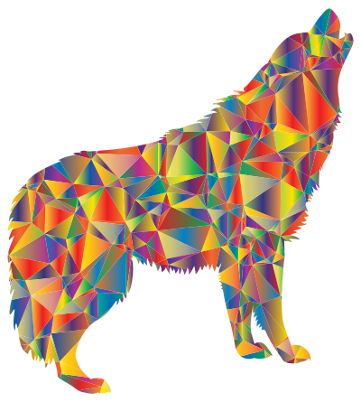 Enraged Howling Wolf clipart