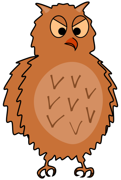 Enraged owl - side view clipart