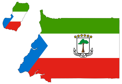 Equatorial Guinea Flag Map With Stroke clipart